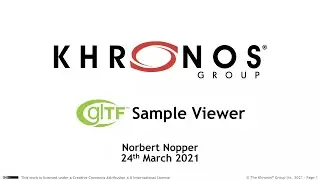 glTF Sample Viewer Webinar - March 2021