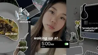 ⁺ *✩‧₊º waking up at 5am vlog 🧸º₊✩ *realistic but romanticised*