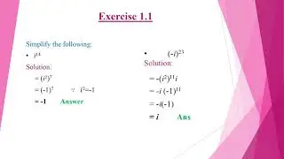 Exercise1.1 | Mathematics  Lecture Part 1| FSc Part 1  