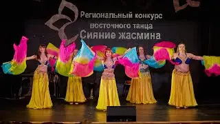 группы шоу ориенталь молодёжь взрослые Танец с веерами вейлами/ Fanveils dance Коллектив VeilDance