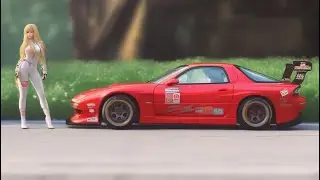 Tarmac Works 1/64 1987 Pandem Mazda RX-7 Lucky 7 Racing unboxing #JDM #mazdarx7 #diecast