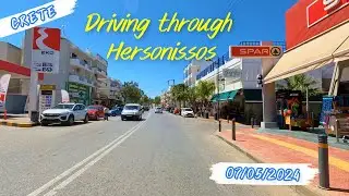 Driving Through Hersonissos Heraklion Crete Greece 4K