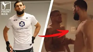 Khamzat Chimaev FIRST FACE-OFF w/ Gilbert Burns: 