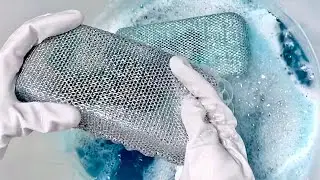 【ASMR】Aluminum net sponge × Blue mix🦋squeezing