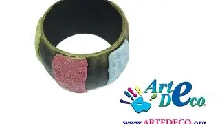 ARTE DECO: Tutorial Bracciale in Legno con Pasta Oplà - Wooden bracelet with Pasta Oplà