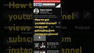 How to increase youtube channel views and subscriber from instahram channel #ytshorts #youtubeshorts