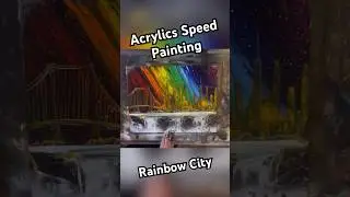 Speed Painting Rainbow City #shorts #art #painting