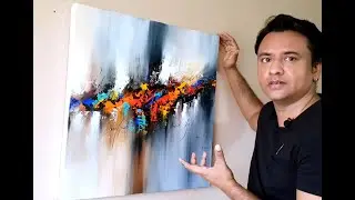 Large Abstract Painting  / Acrylic Painting Technique / Step By Step