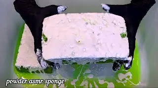 Green laundry gel + soft scrub and powder 🤍💚 Asmr squeezing sponge