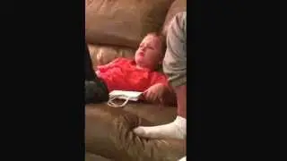 Funny foot in face