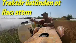 Traktör üstünden ilaç motorunla ot ilacı attım.fiat 411  Serik Çakallık mahallesi