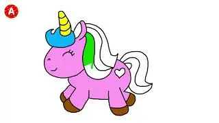 Apprenons à Dessiner une Licorne  Dessin pour les Enfants | Nursery Rhymes Comptines Chansons