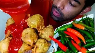 OH NO ! SAMOSA AND CHILLI EATING SHOW ! SPICY FOOD |#HungryPiran