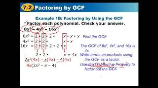 Alg I - 7.2 Part 1 Factoring by GCF