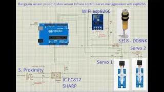 `Rangkaian Proteus Wifi ESP8266 Control servo menggunakan sensor Proximity~