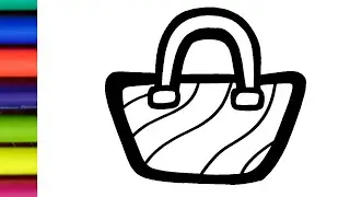 BAG WITH GIRL drawing, colouring and painting Cute Bag for kide, Toddlers | Let's Draw, Together