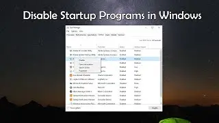 Disable Startup Programs in Windows