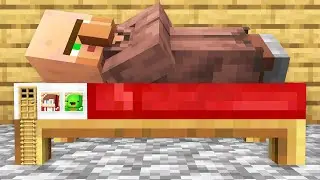Mikey and JJ Survived Inside Villager Bed in Minecraft (Maizen)