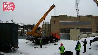 Разгрузка контейнеров с помощью двух кранов | Vip Pereezd