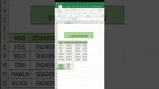 Vlookup Function In EXCEL 