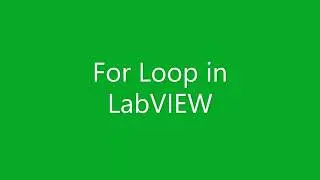 Using For Loop in LabVIEW