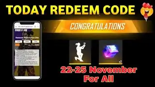 Free Fire Redeem Code Today | 22 November Redeem Code Free Fire | FF Redeem Code Today 22 November