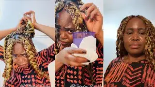 DIY (Do it yourself) How to Braid your own hair with extensions African Hairstyle #Africanbraids