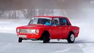 ЗИМНИЙ ДРИФТ НА ВАЗ 2101 ЛАДА КОПЕЙКА ДРИФТ РАЗГОН !