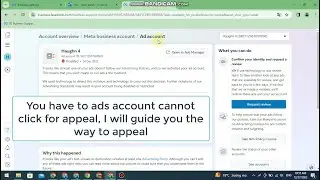 How to appeal ads account when cannot click request review
