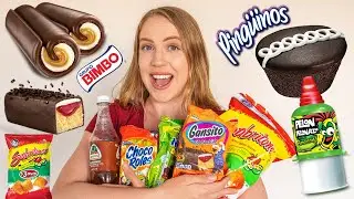 WHITE GIRL TRIES MEXICAN JUNK FOOD (CANDY, PASTRIES, SNACKS) | CHEAT DAY MEAL AND FOOD REVIEW