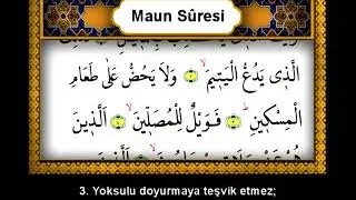 Maun Suresi - Mealli | Surah Maun