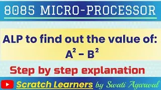 8085 program to find the value of (a*a) - (b*b)| ALP to find value of an expression in 8085