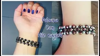 Hermosa pulsera con cristales y balines 💜