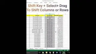 Excel Shortcut Keys To Shift Columns