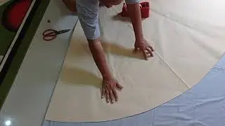 Pemotongan Pola Bagian Rok / Bawahan Gamis 1/2 Lingkaran