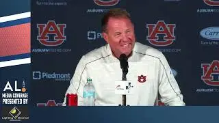 Hugh Freeze addresses the media head of Auburn's season opener vs Alabama A&M
