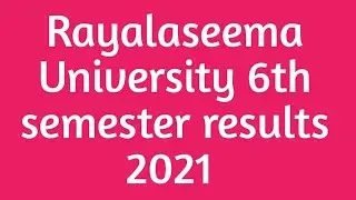 RUK regular 6th semester results 2021| 