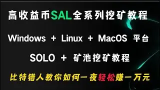 比特猎人教你如何一夜輕鬆賺一萬元，高收益幣SAL全系列SOLO + 礦池挖礦，Windows + Linux + 蘋果MacOS挖礦教程