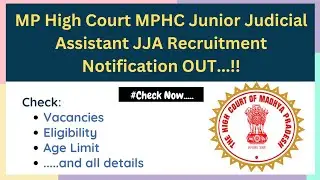 MP High Court MPHC Junior Judicial Assistant JJA Recruitment