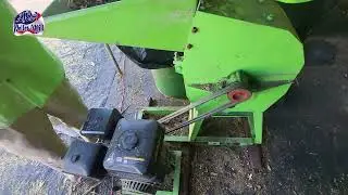 198 Hammer Mill  Gasoline Model  Grinding up Corn Husks