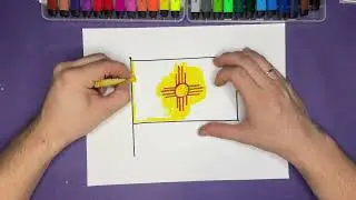 Как нарисовать флаг Штата Нью-Мексико / Рисование для Детей