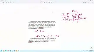 How to calculate marginal revenue MR from word problem and demand function