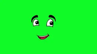 Talking happy face with eyes and mouth green screen video for free