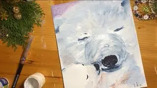 Белый МЕДВЕДЬ. Как рисовать. Медведица с медвежонком. Легко нарисовать медведя