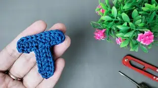 Gantungan Kunci Rajut Huruf || Crochet Letter T, Mudah Untuk Pemula