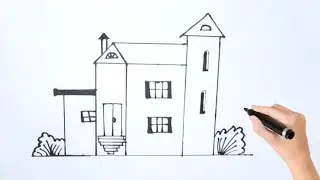 How to Draw My House Picture | Ghor Drawing ( Very Easy Tutorial)