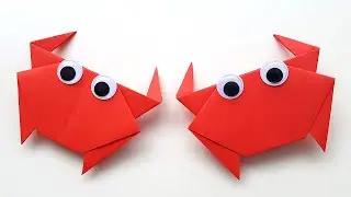 Crab ORIGAMI How to make a Paper Crab Simple paper crafts Origami Paper Crab DIY 꽃게 색종이접기