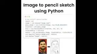Image to pencil sketch using Python #coding #phython #programminglanguage #artificialintelligence