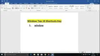 Window Top 10  Shortcut Key