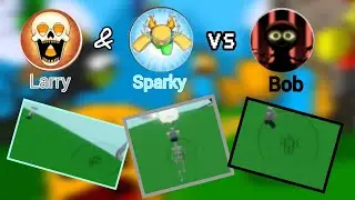 Roblox Slap Battles : Larry Glove 💀 and Sparky Glove 💨 vs. Bob Glove 👽 - Chaos Edition !!
